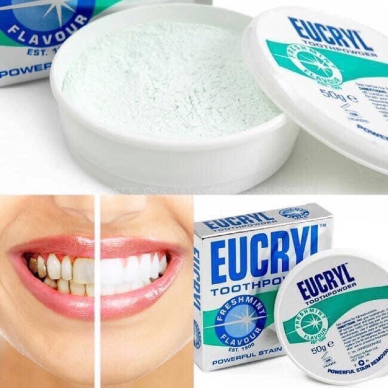 Bột tẩy trắng răng Eucryl hộp 50g