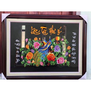 Tranh thêu vi tính thành phẩm lộc tài như ý chưa khung