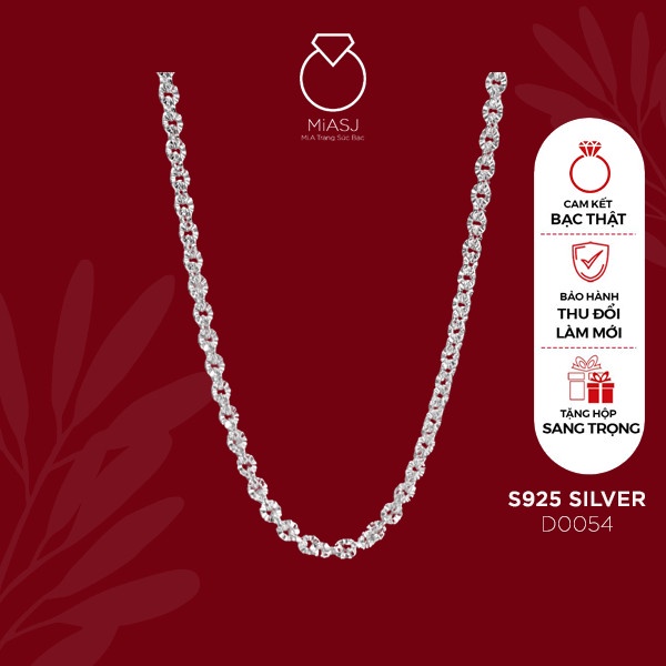 Dây chuyền xoắn nữ bạc Ý S925 MiASJ móc máy siêu sáng nhiều kiểu thời trang cao cấp sang trọng