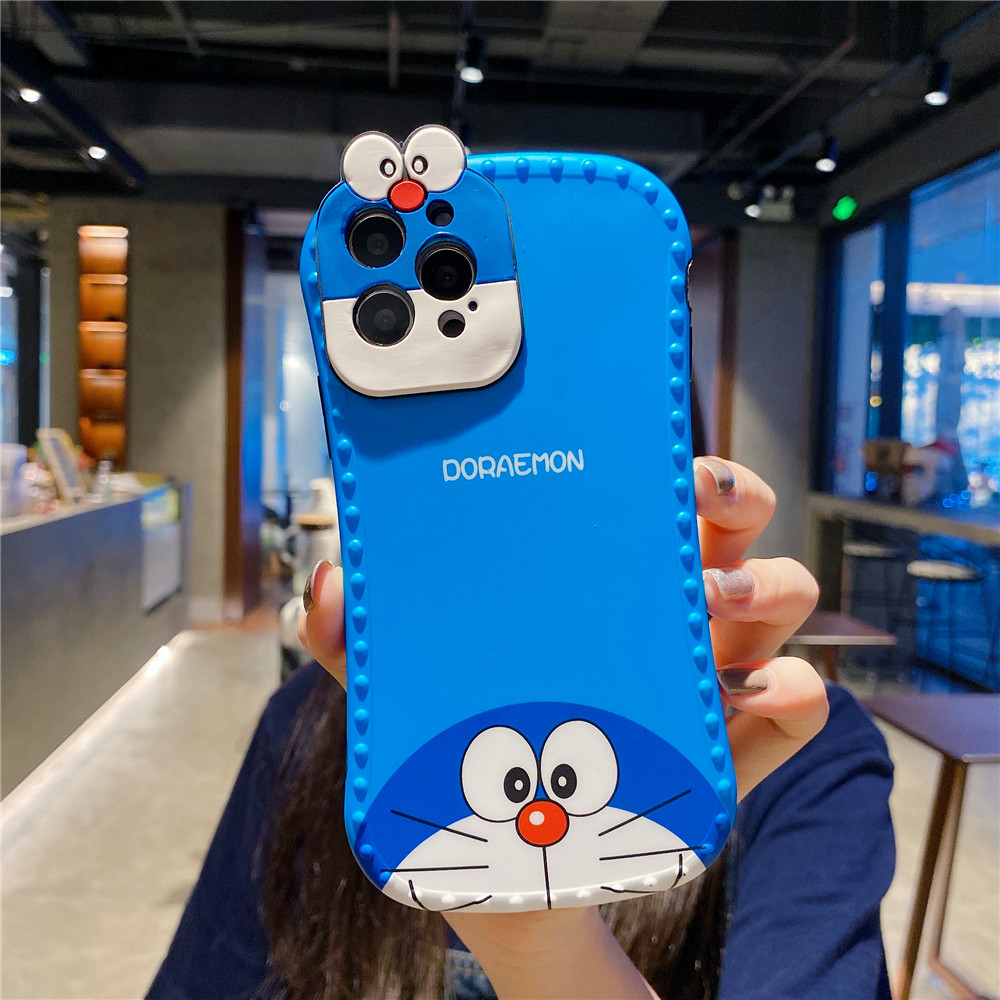 Cartoon Cute Doraemon Blue Case For iPhone 11 12 Pro Max Mini 12Pro SE 2020 X XS Max XR 7 8 Plus Casing Soft TPU Silicone Drop Protection Cover