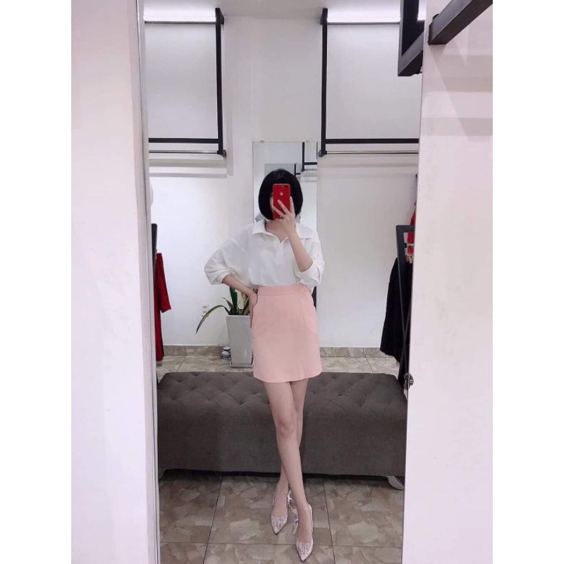 CHÂN VÁY MÀU HỒNG NHẠT