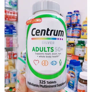 Centrum Silver Multivitamin & Multimineral Adults 50+ bổ sung Vitamin và khoáng chất dành cho Nam và Nữ (Chai 325 viên)