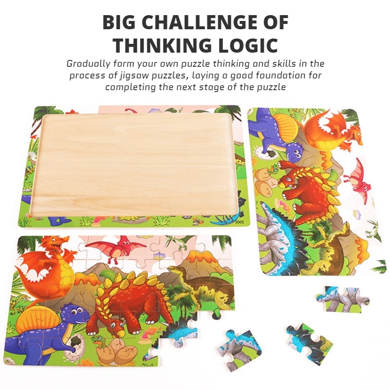 30 mảnh ghép bằng gỗ 3-7 tuổi phim hoạt hình động vật phẳng câu đố câu đố dạy đồ chơi trẻ em sớm