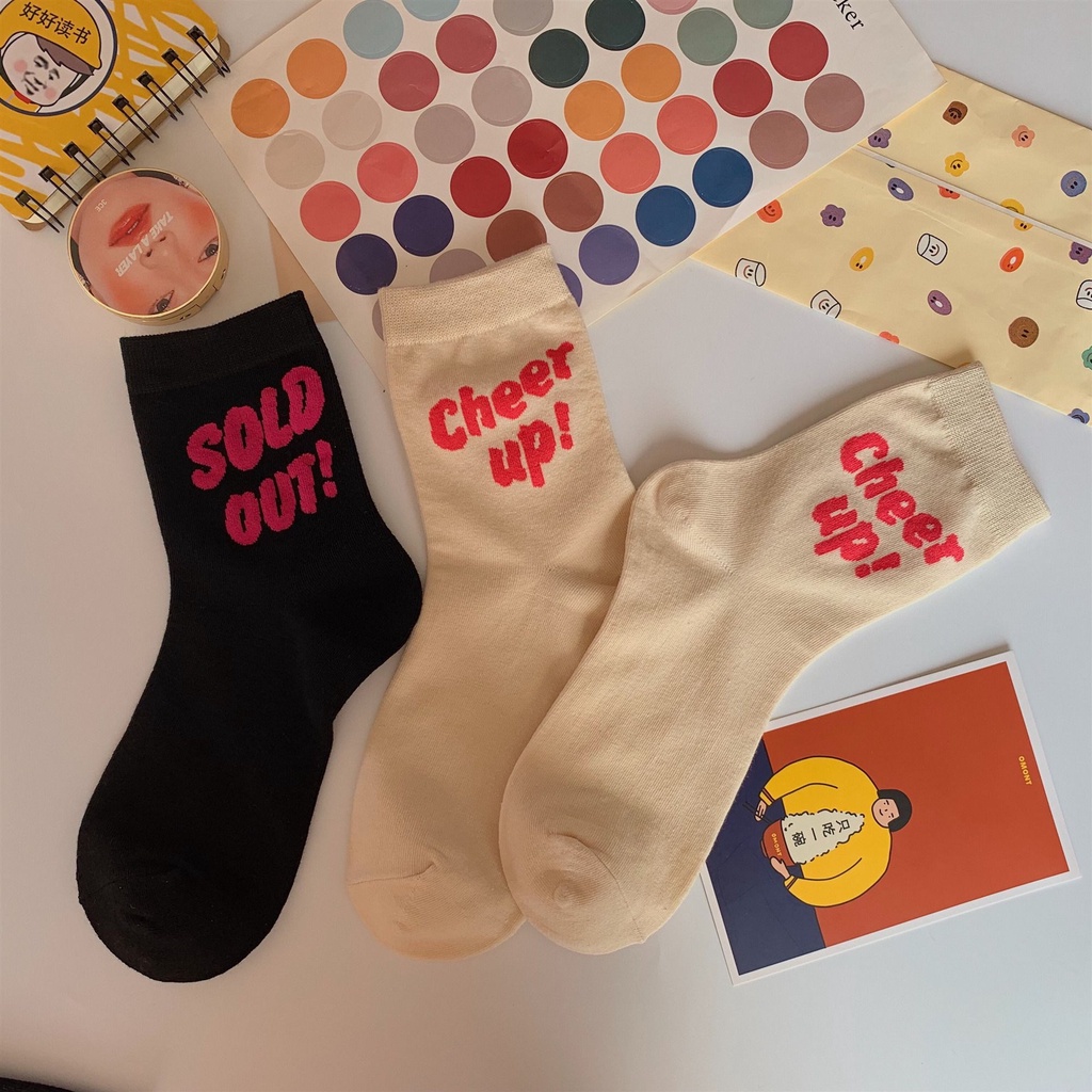 Vớ WAFNHA D461 in chữ dễ thương dành cho nữ