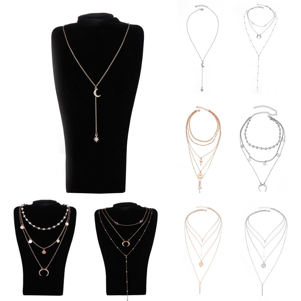 Vòng cổ Nhiều Lớp Mẫu Mới Phong Cách Boho Hình Học / Mặt Trăng / Ngôi Sao / Hình Học / Đồng Xu