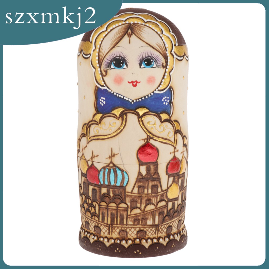 Bộ 10 Cái Dễ Thương Nhất Bằng Gỗ Nga Tổ Matryoshka Thủ Công Quà Tặng