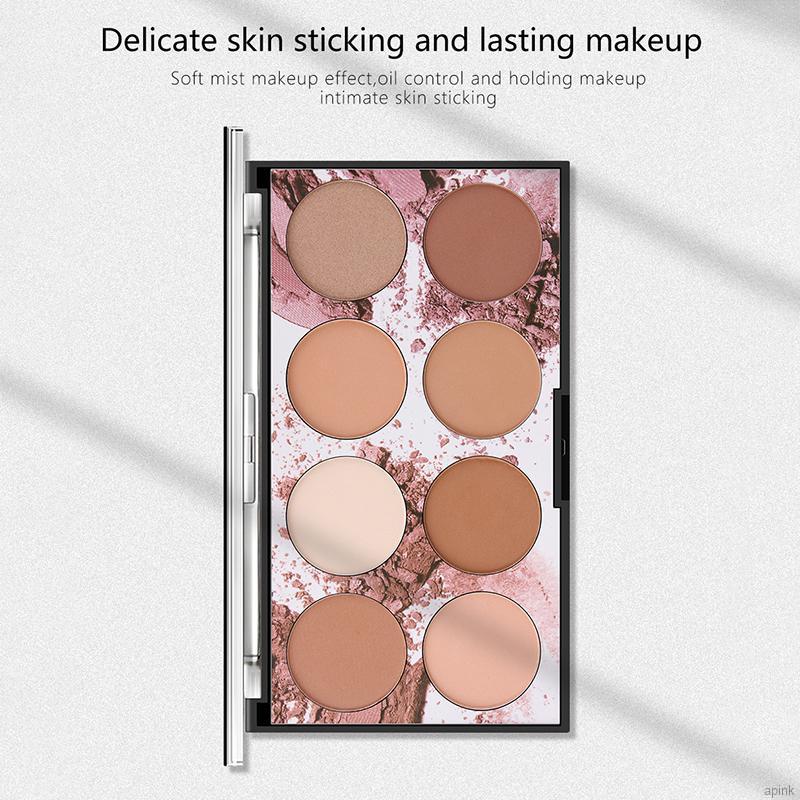 Bảng Phấn Tạo Khối MISS ROSE 8 Màu Kiểu Phấn Nén Che Khuyết Điểm Kiềm Dầu Kháng Nước