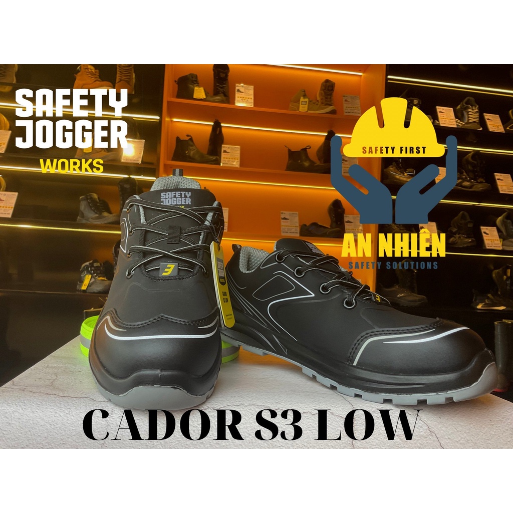 Giày bảo hộ lao động nam CADOR S3 LOW cao cấp dành cho nam trẻ trung, năng động chống đinh, chống dập ngón.