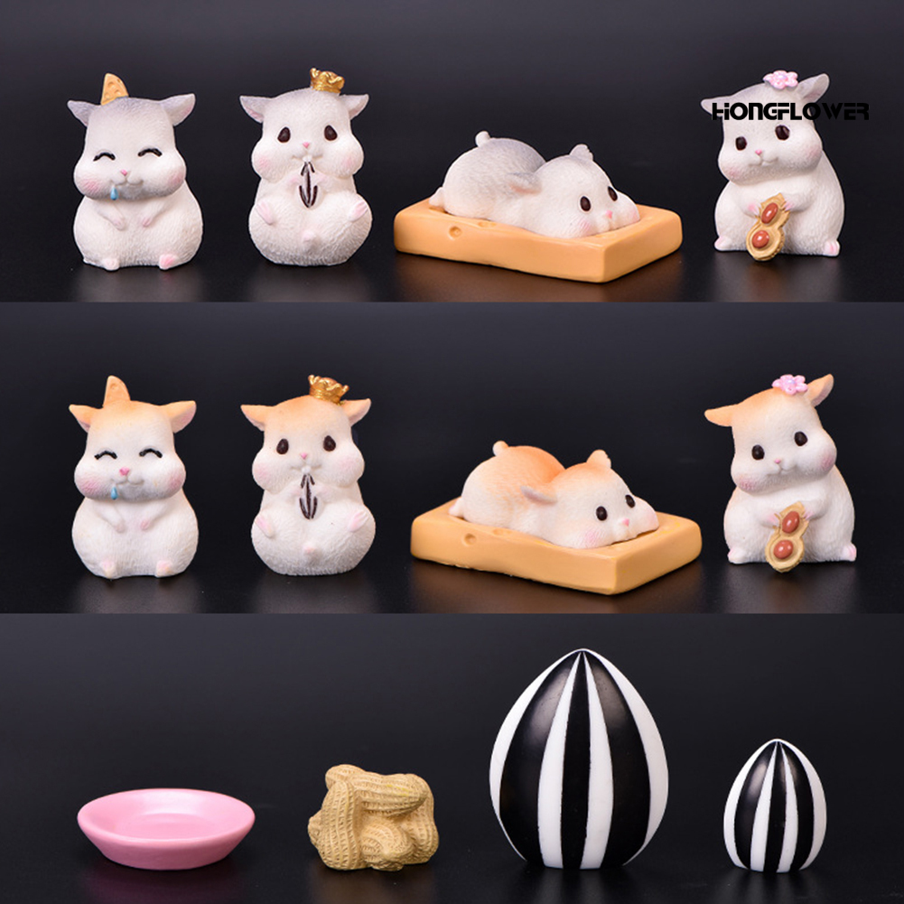 Mô Hình Chuột Hamster Mini Bằng Nhựa Resin Dễ Thương Dùng Trang Trí Sân Vườn