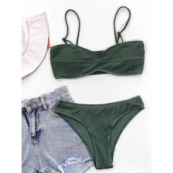 Bikini dáng áo ngang quần tam giác chất thun nhún 2M0015