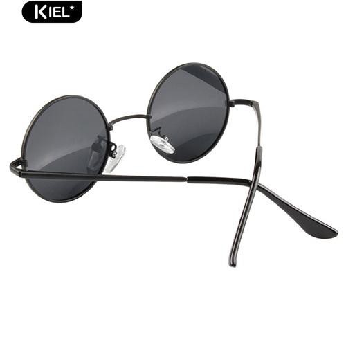 Kính mát gọng kim loại tròn màu đen phong cách vintage cho nam | BigBuy360 - bigbuy360.vn