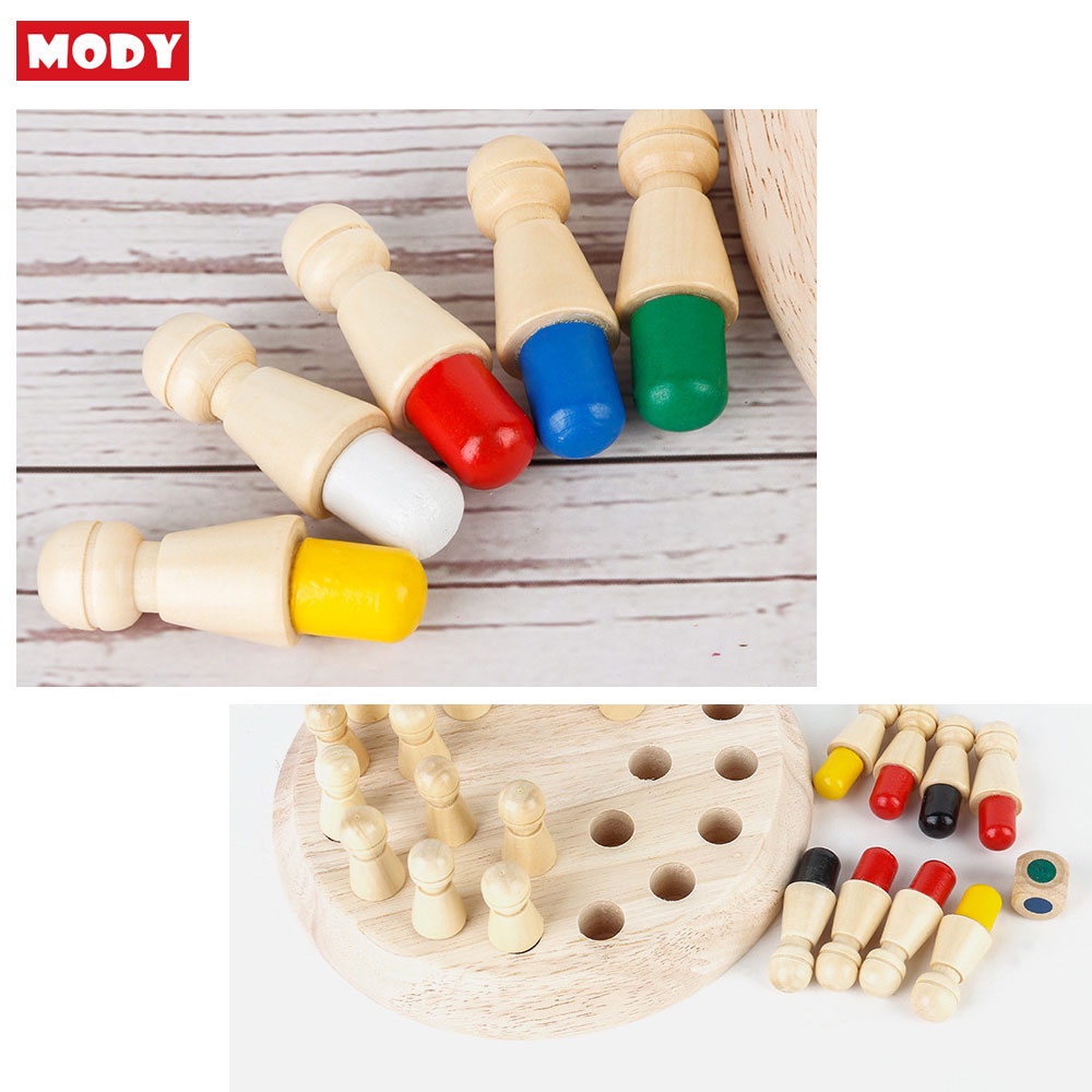 Trò chơi cờ trí nhớ Memory Chess phát triển trí nhớ và tư duy cho bé bằng gỗ MODY M18175