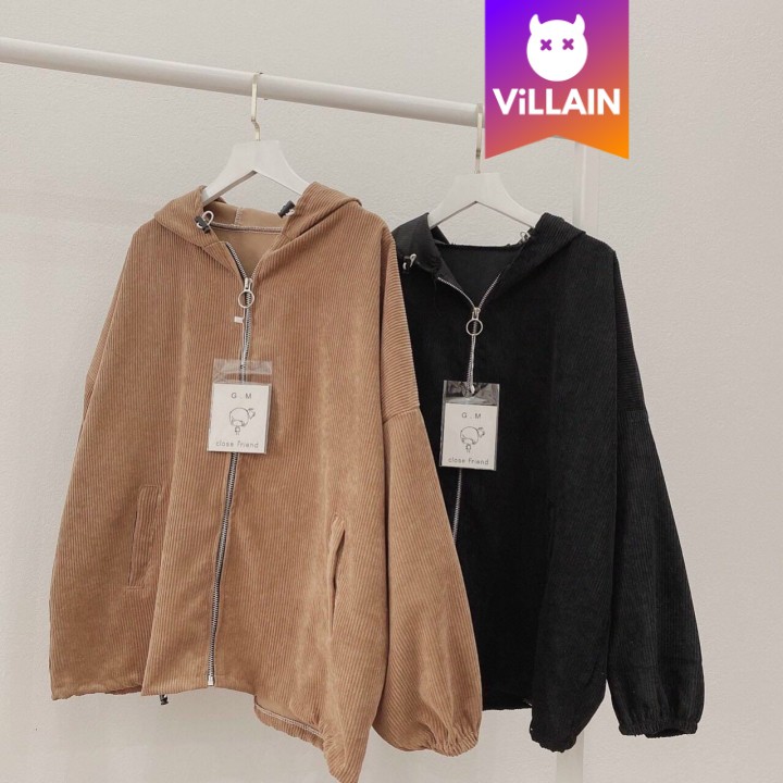 Áo Khoác Nhung Gân Tăm Trơn Tay Bồng Form Rộng Oversize - Villain | BigBuy360 - bigbuy360.vn