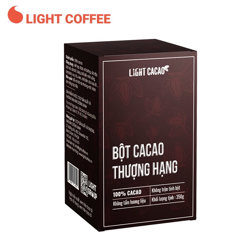 [Giao Hoả Tốc HCM] Bột Cacao Thượng Hạng Light Coffee Hộp 350g_Giúp Cơ Thể có cảm giác No lúc Keto Cùng Đừong Ăn Kiêng