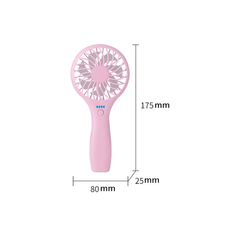 Quạt mini cầm tay 3 tốc độ có đèn LED và cổng sạc USB cho xe hơi/nhà ở