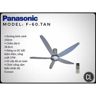 Quạt trần 5 cánh Panasonic F-60TAN , có cảm biến nhiệt