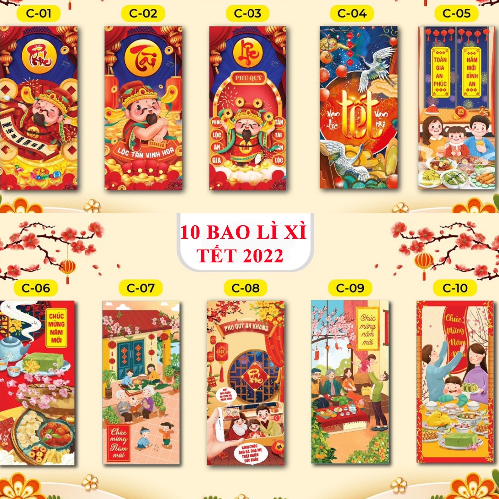 10 Bao lì xì Tết 2022 đẹp, giá rẻ, chất lượng, 70 mẫu tuyển chọn, quà tặng từ Roplus Coffee
