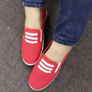 GIÀY SLIP ON ÊM CHÂN BA GẠCH (đỏ)