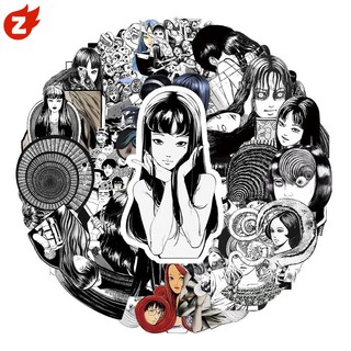 Junji Itou Nhật Bản☠Tomie☠Phúc Kiến☠ Bộ nhãn dán đen trắng truyện tranh kinh dị