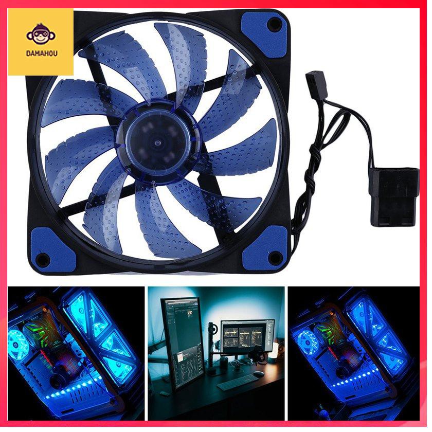 120mm LED cực kỳ im lặng Máy tính PC Case Fan 15 đèn LED 12V Dễ dàng cài đặt