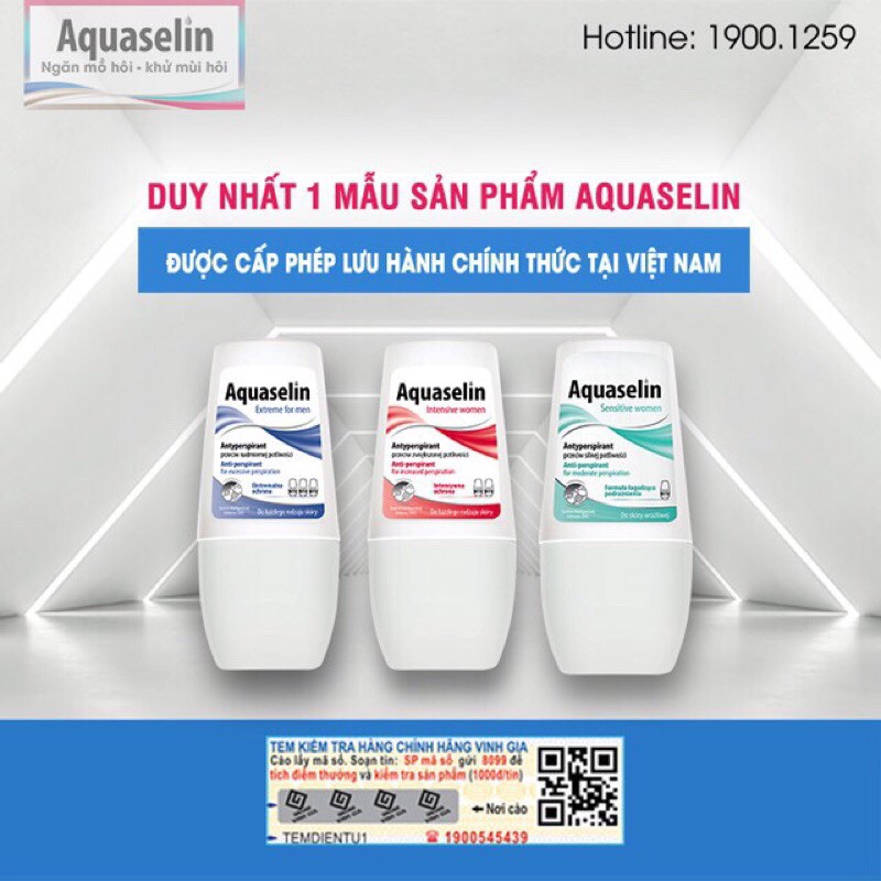 [ CHÍNH HÃNG + QUÀ TẶNG ] Aquaselin extreme for men - Lăn nách cho nam