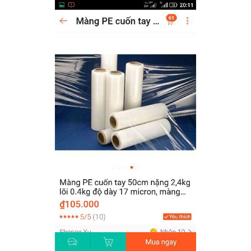 Màng chít PE 2,4kg/ cây khổ 50cm