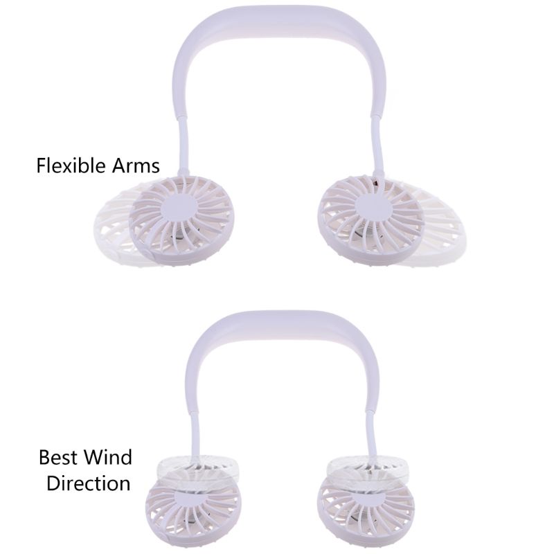 Quạt Đôi Rảnh Tay 3 Tốc Độ Tùy Chỉnh Nhỏ Gọn Tiện Dụng Cho Học Sinh