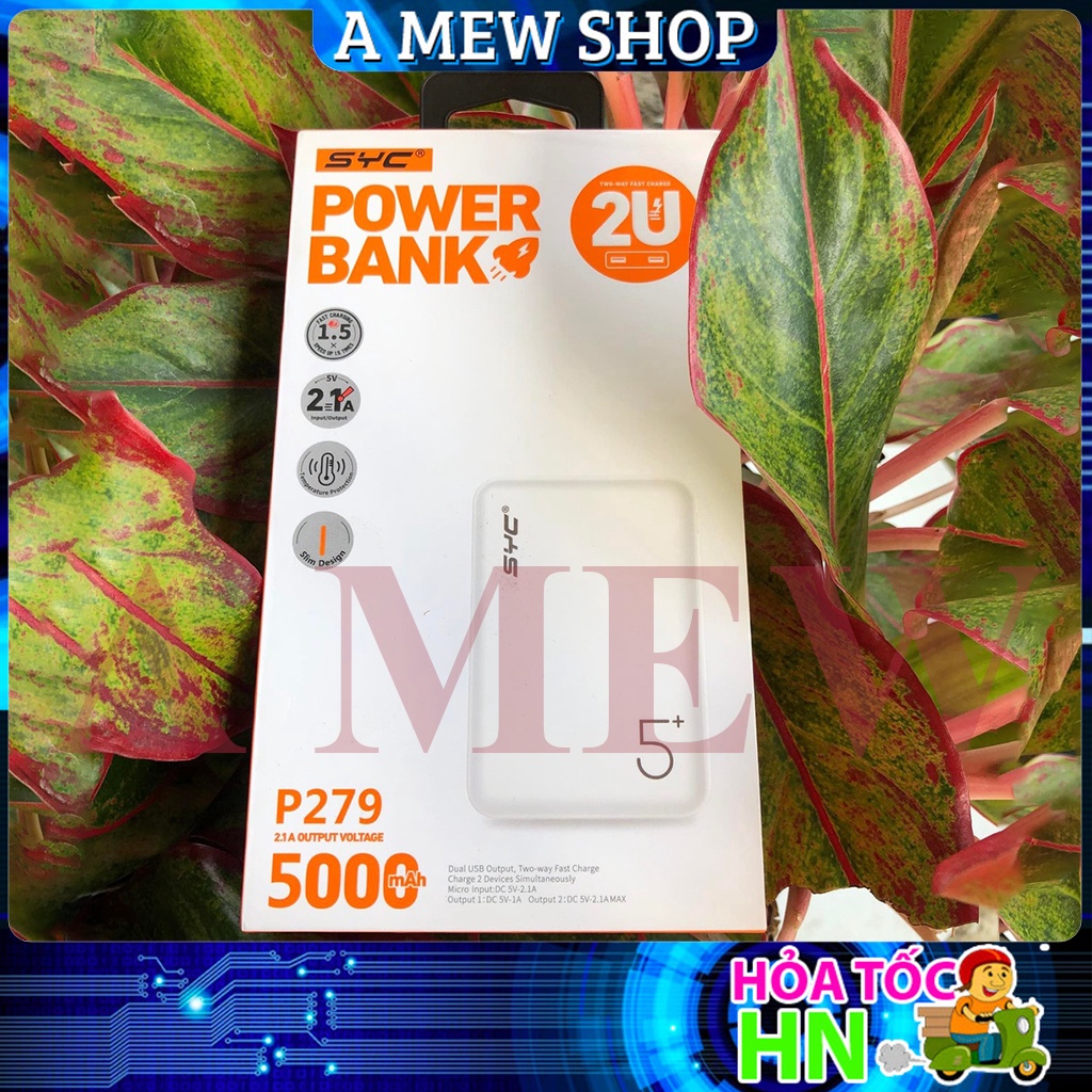 Pin Sạc Dự Phòng SYC P279 Dung Lượng 5000 mAh - Hàng Chính Hãng - A MEW