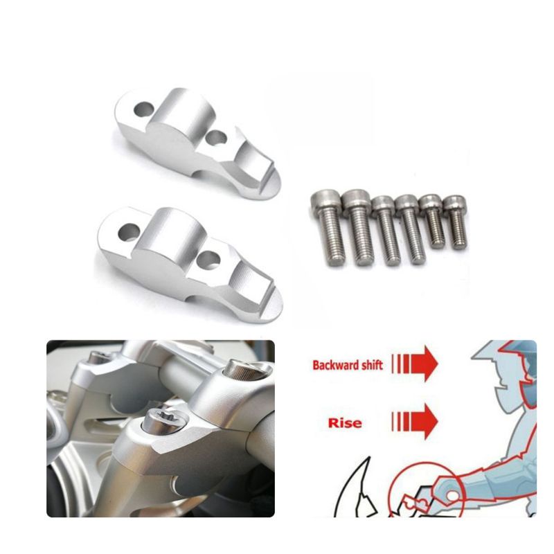 Bộ 2 Kẹp Nâng Cao Tay Lái Xe Máy 22mm 7 8
