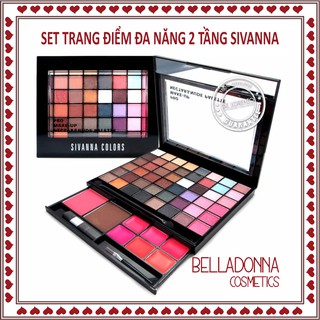 Set trang điểm đa năng 2 tầng Sivanna Colors Pro Make Up Nectar & Nude Palette