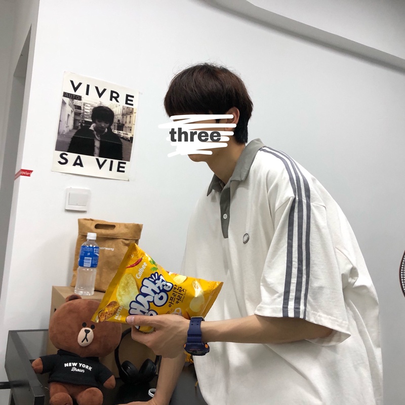 Áo Thun Polo Ngắn Tay Dáng Rộng Họa Tiết Kẻ Sọc Đơn Giản Thời Trang Mùa Hè Cho Nam