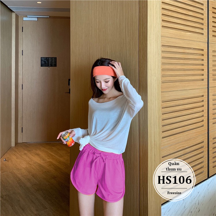 Quần bigsize nữ lưng cao thun su co giãn tốt - Quần short đùi nữ cạp cao thun - Màu Đen Trắng Đỏ Hồng Xanh Cam - HS106 | BigBuy360 - bigbuy360.vn