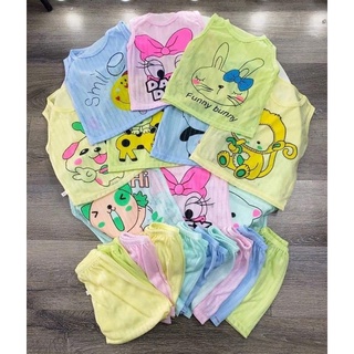(4kg - 13kg) Bộ quần áo trẻ em Cotton giấy ba lỗ màu dễ thương cho bé - Đồ bộ bé gái và Đồ bộ bé trai