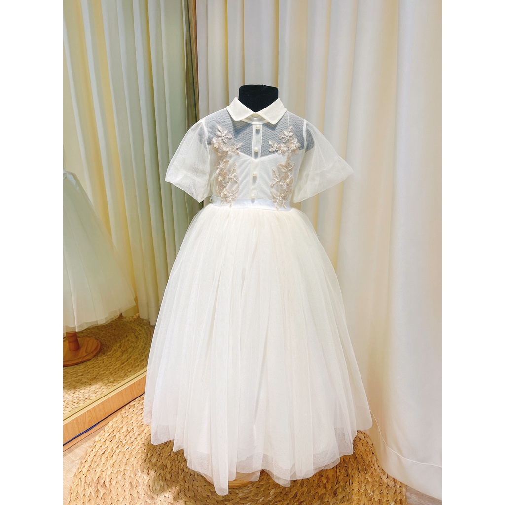 Đầm Voan Hoa Ngực Tiểu Thư Xinh Xắn Size 9-46kg Sora Chan - M096