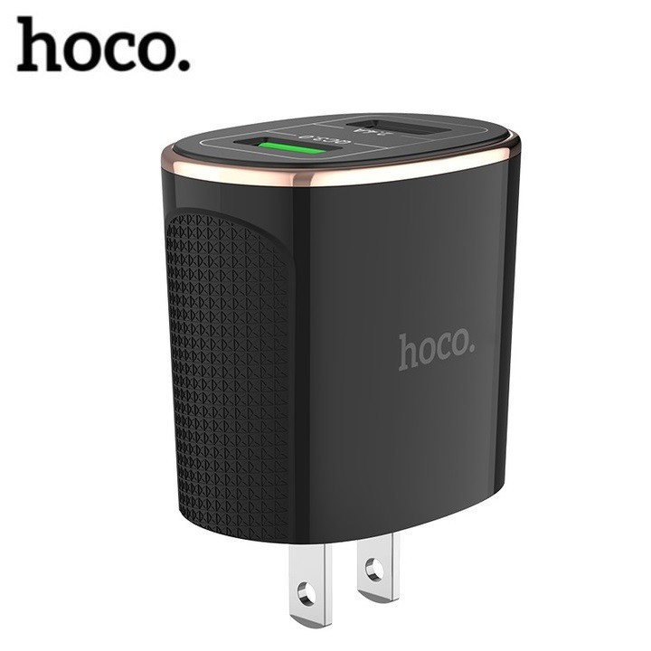 Sản phẩm  Củ sạc nhanh tích hợp 2 cổng USB Quick Charge 3.0,  18W nhãn hiệu Hoco: Mã C60