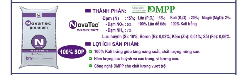 Phân bón Behn Meyer NPK 15-3-20+1,2Mg+10S+TE nhập khẩu từ Đức 100%