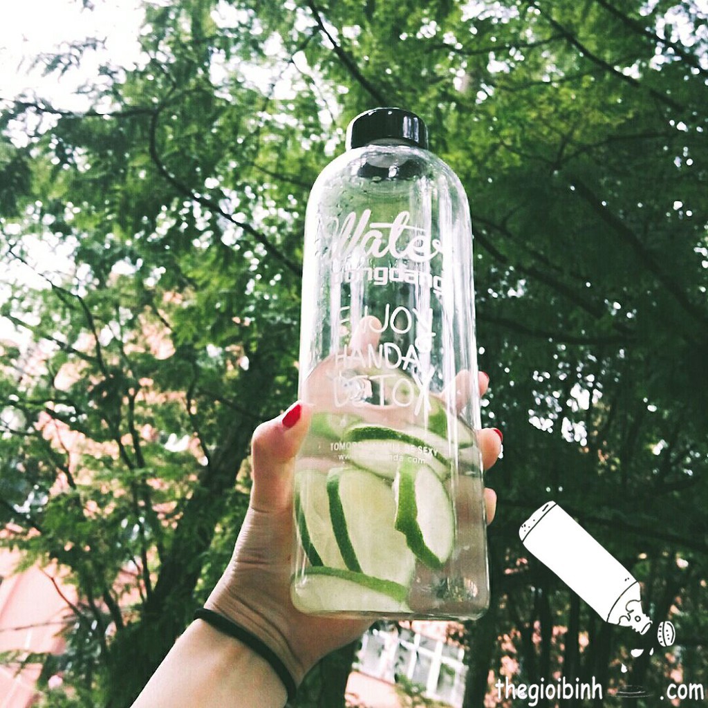 Bình Nước  WATER PONGDANG Detox 1 Lít Tặng Kèm Túi