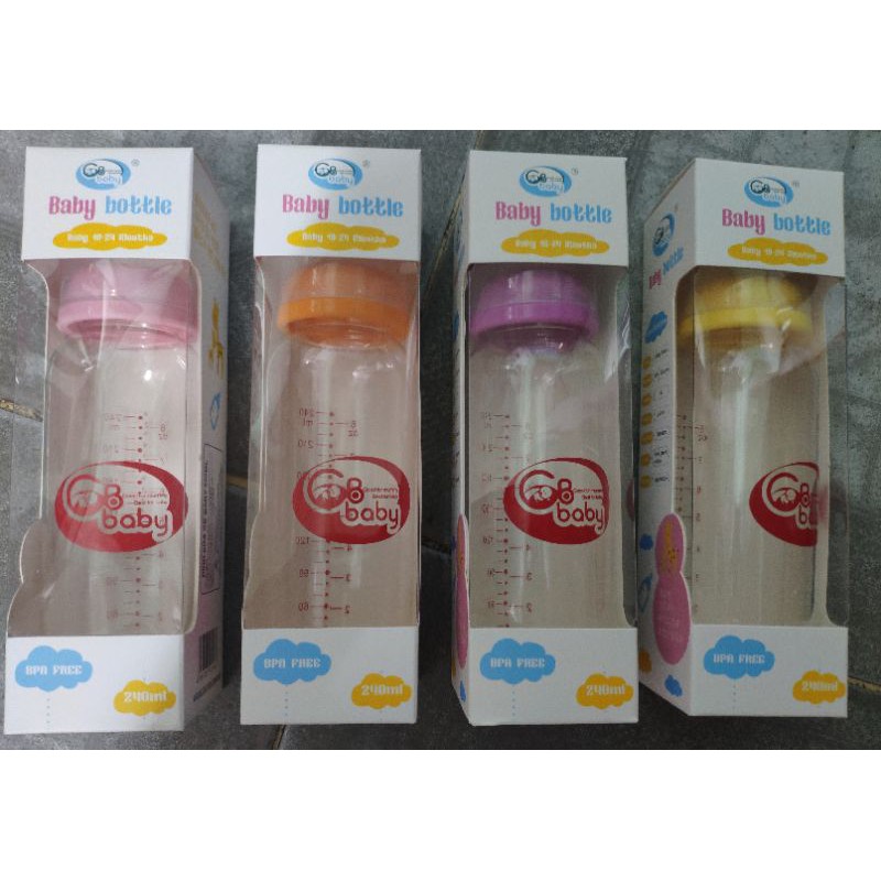 Bình sữa nhựa cổ hẹp không BPA (60ML / /120ML / /240ML) - GB BABY (Công nghệ Korea)