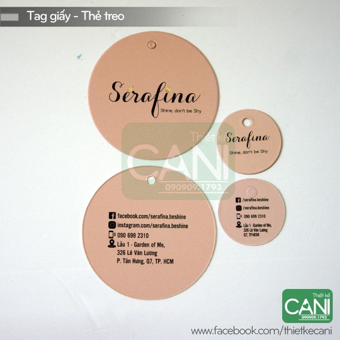 500c Tag giấy hình Tròn  In theo yêu cầu Mác giấy treo quần áo Tem giấy tag treo phụ kiện CANI