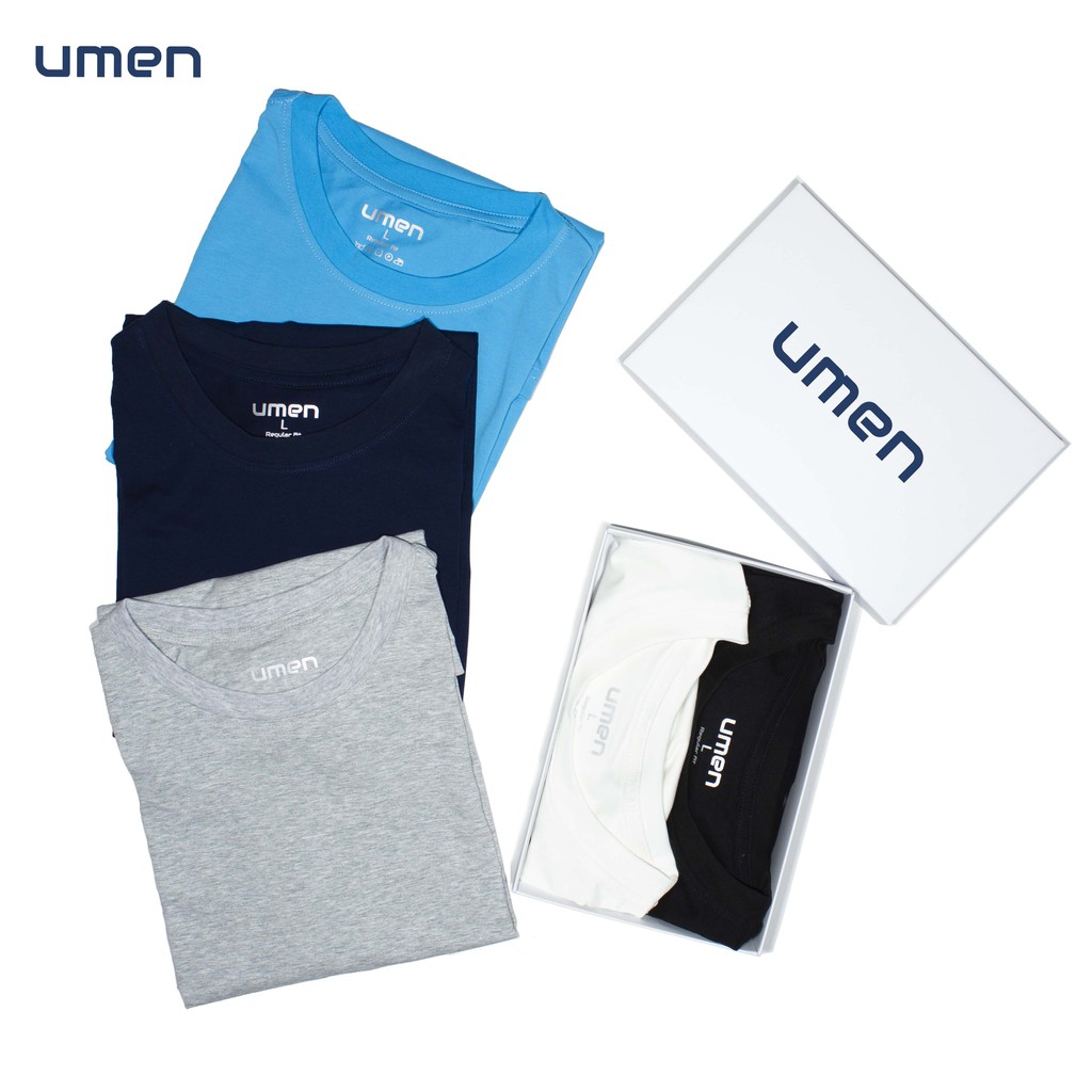 Áo thun nam cổ tròn tay ngắn UMEN vải cotton co giãn, thoáng mát