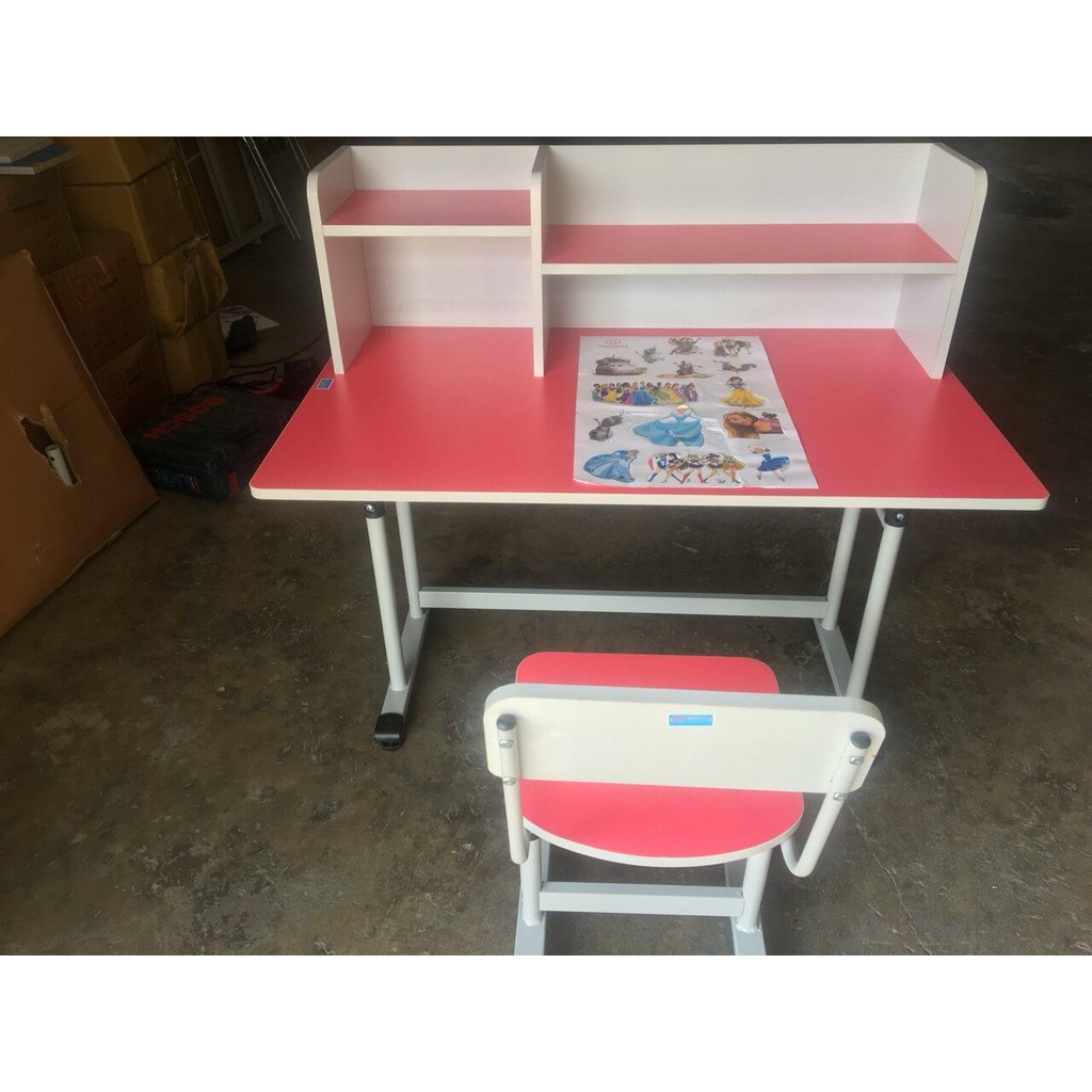 Bàn học cho bé gái có giá sách giá rẻ hãng Xuân Hòa BHS 13-07HG màu hồng | BigBuy360 - bigbuy360.vn