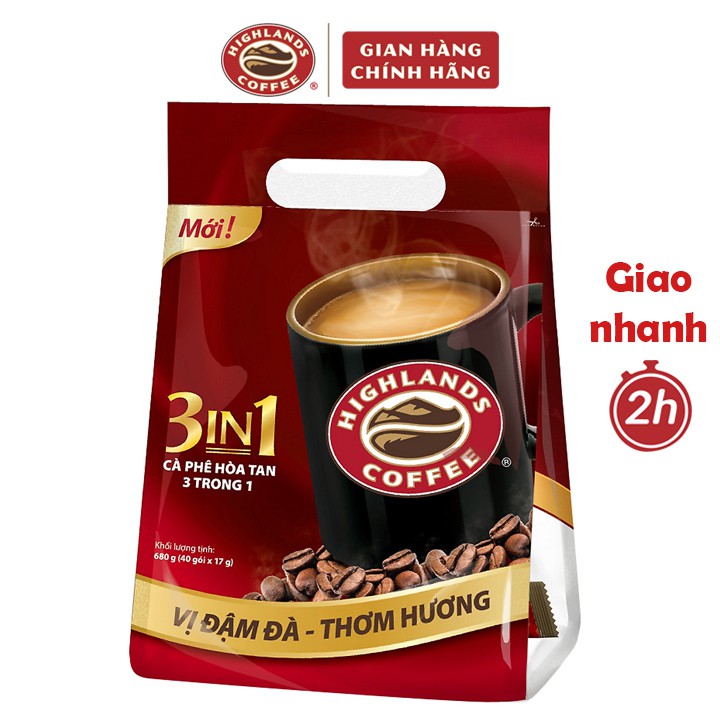 [Mã GROXUAN1 giảm 8% đơn 150K] Cà phê hòa tan 3in1 Highlands Coffee (40 gói x 17g)