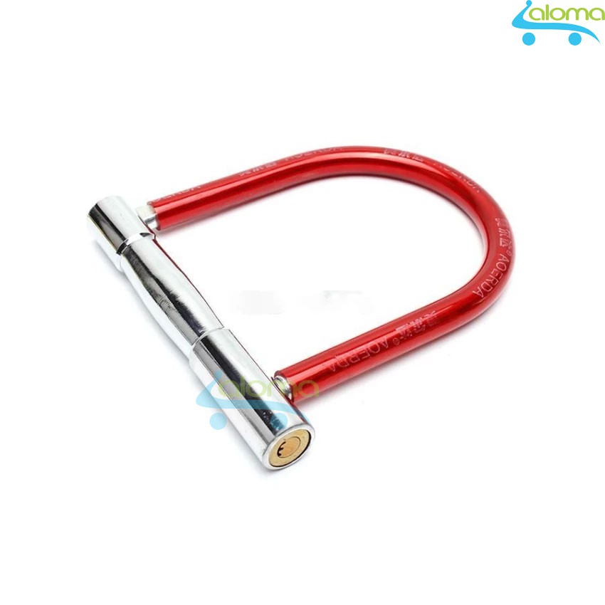 Khóa xe máy chữ U lõi thép bọc cao su cỡ lớn Henglong HL-506