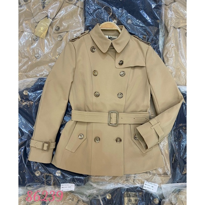 Áo khoác măng tô bbr kaki dáng ngắn QCCC