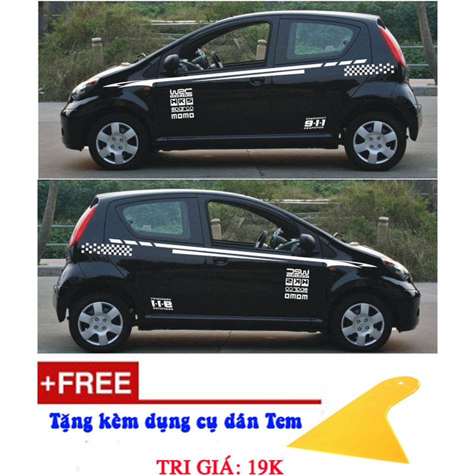 Bộ tem dán sườn xe D-127 Tặng kèm dụng cụ dán tem