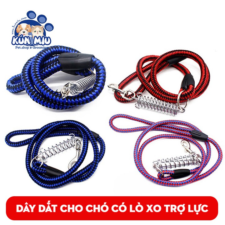 Dây dắt trợ lực có lò xo cho chó Kún Miu nhiều màu sắc