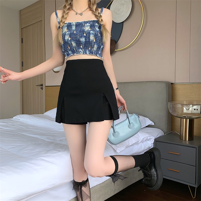 Quần Short Giả Váy Lưng Cao Thời Trang Năng Động Cho Nữ