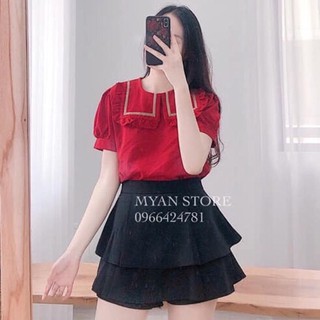 Áo sơ mi đũi cộc tay cổ viền