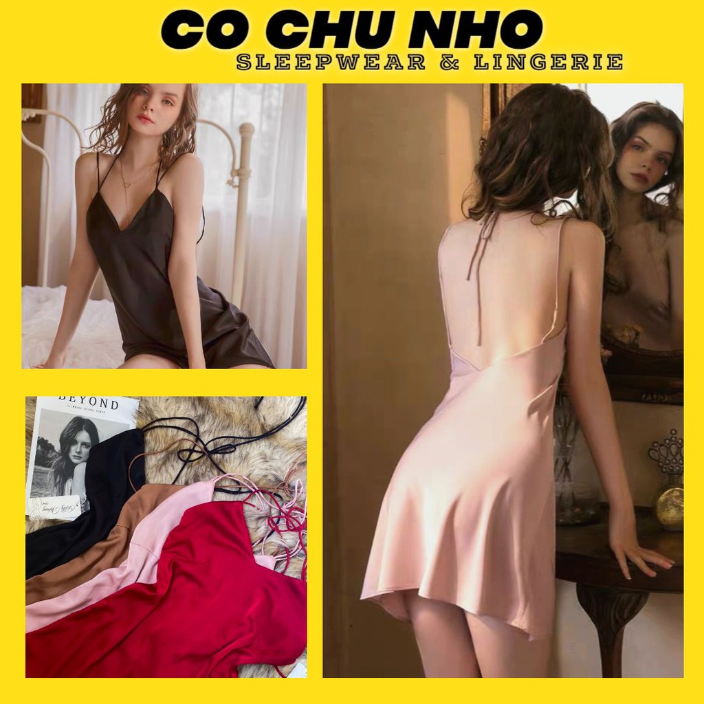 ♥️[Q11.HCM][LL 776]-Váy ngủ sexy satin lụa cao cấp - Đầm ngủ gợi cảm - cô chủ nhỏ