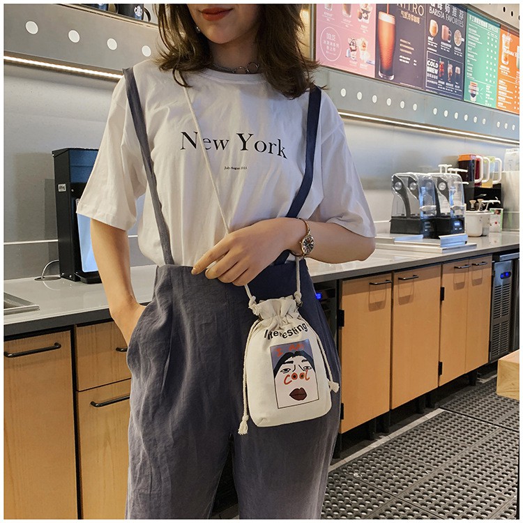 Túi Dây Rút Đeo Chéo Vintage Xinh Xắn P1555
